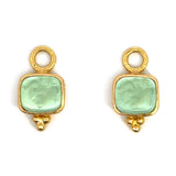 Nile Green Venetian Glass Intaglio 'Pegasus, Goddess and Moon' Earring Charms