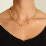 17" "Garda" Link Necklace With Gold Toggle