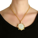 18th Century Chinese Gambling Counter Pendant with Pearls