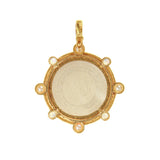 18th Century Gambling Counter Pendant with Pearls and Moonstone