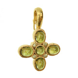 Peridot "Clover" Pendant With Faceted Peridot and Clip Bale