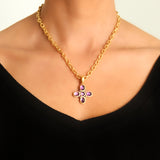 Amethyst "Clover" Pendant With Faceted Amethyst and Clip Bale