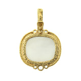 Mulberry Venetian Glass Intaglio "Neptune" Pendant with Faceted Amethyst