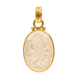 Rock Crystal Vertical Oval "Octopus" Pendant with double-banded hinged bale