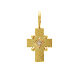 Gold Cross With Diamond Pendant