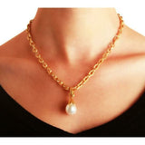 White South Sea Pearl Pendant with Eggplant Cap