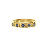 Blue Sapphire Flat Ribbon Stack Ring