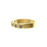 Blue Sapphire Flat Ribbon Stack Ring