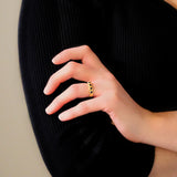 Blue Sapphire Flat Ribbon Stack Ring