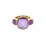 Amethyst Three-Stone Ring