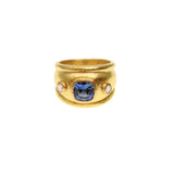 Blue Sapphire and Diamond Puffy Cigar Band