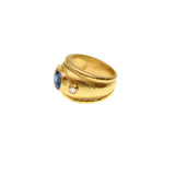 Blue Sapphire and Diamond Puffy Cigar Band