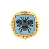 Cushion Banded Agate "Bee" Ring