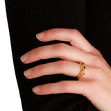 Harlequin Pink Sapphire Stack Ring