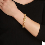 Diamond Daisy Link Bracelet with Diamond Box Clasp