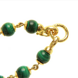 Round Malachite Bead Link Bracelet with Circle Clasp