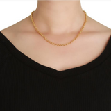 17" 'Tiny Venezia’ link necklace with gold toggle