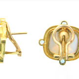 Light Aqua Venetian Glass Intaglio “Butterfly” And Aquamarine Earrings