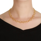 17" "Frascati" Link Necklace With Gold Toggle