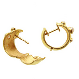 Curved Wide Hoop Earrings with pearls