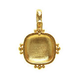 Gold Cushion "Rampant Lion" Pendant with Gold Dots