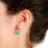 Round and swinging cushion Sleeping Beauty Turquoise earrings