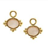 Nile Venetian Glass Intaglio "Dolphin" Earring Charms with gold dots