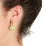 Nile Venetian Glass Intaglio "Dolphin" Earring Charms with gold dots