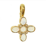 Moonstone "Clover" Pendant With Moonstone Faceted with Clip Bale