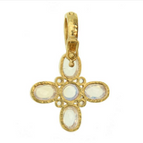 Moonstone "Clover" Pendant With Moonstone Faceted with Clip Bale