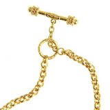 21" "Tiny Venezia" Hammered Link Necklace with gold toggle clasp