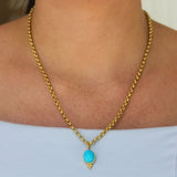 Sleeping Beauty Turquoise Scarab with Gold Dot Triad at Bottom