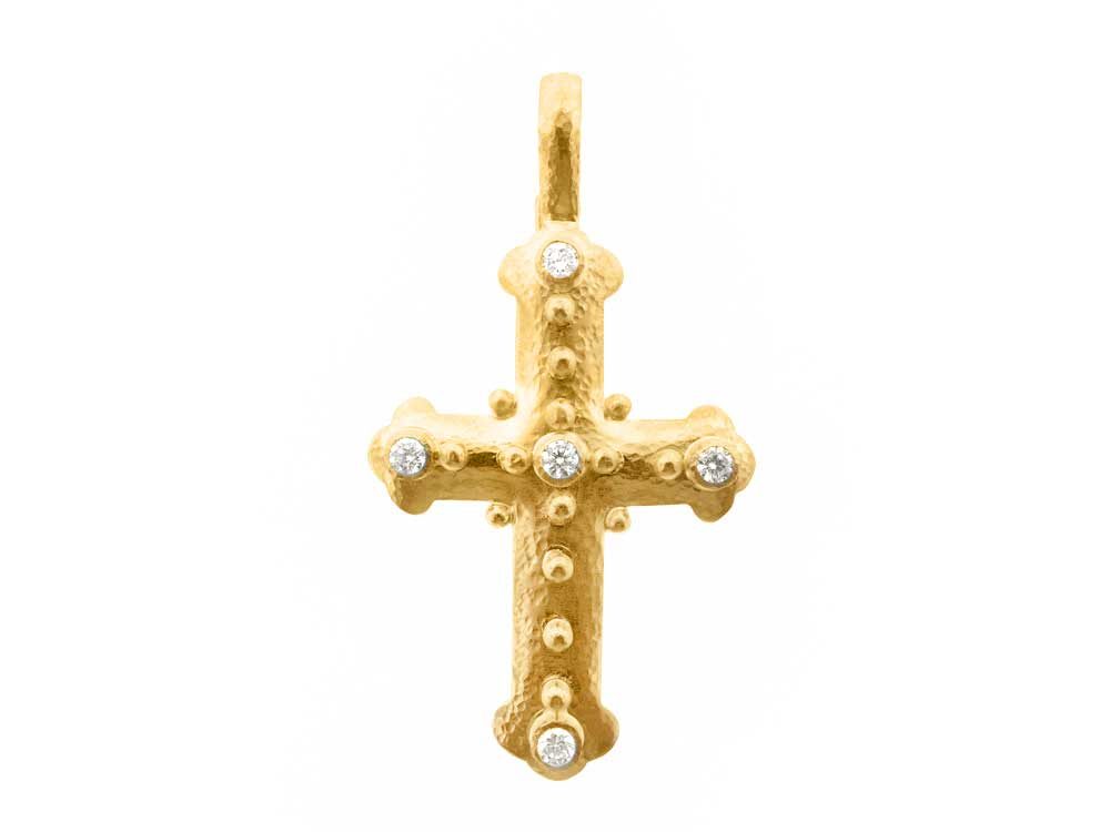 Elizabeth Locke Byzantine Cross With Diamonds