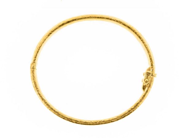 Elizabeth Locke Thin Bangle Bracelet with Sets of Large and Small Gold Dots