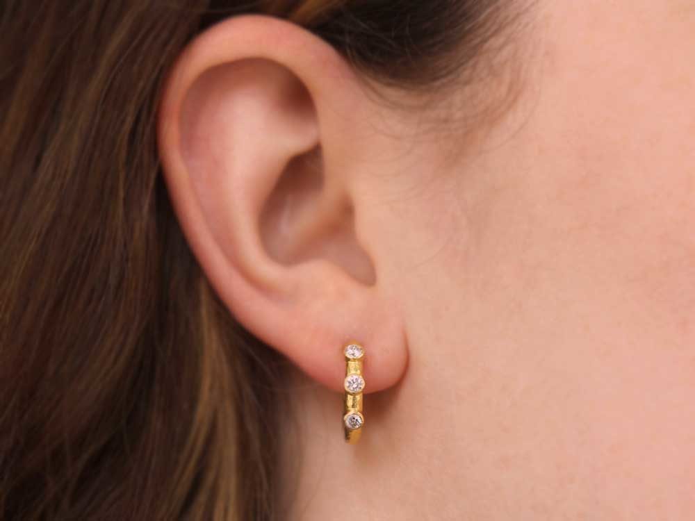 Roberto Coin Womens Baby Diamond Hoop Earrings India  Ubuy