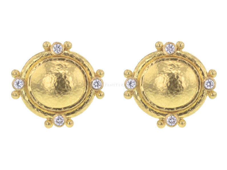 Elizabeth Locke Oval Studded Earrings