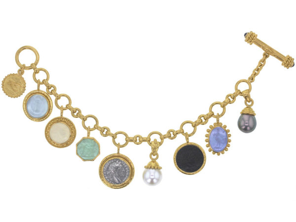 Elizabeth Locke Charm Bracelet With a Selection of Venetian Glass ...