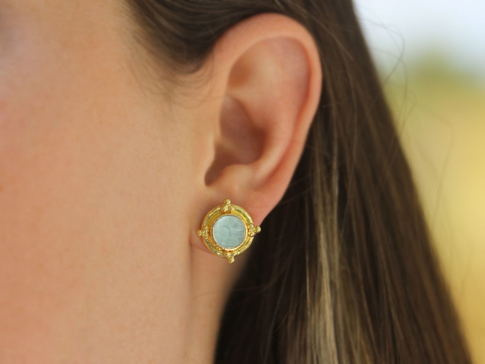 Monocle Gentleman Earrings Stud Symbol Earrings Gold Iconic 
