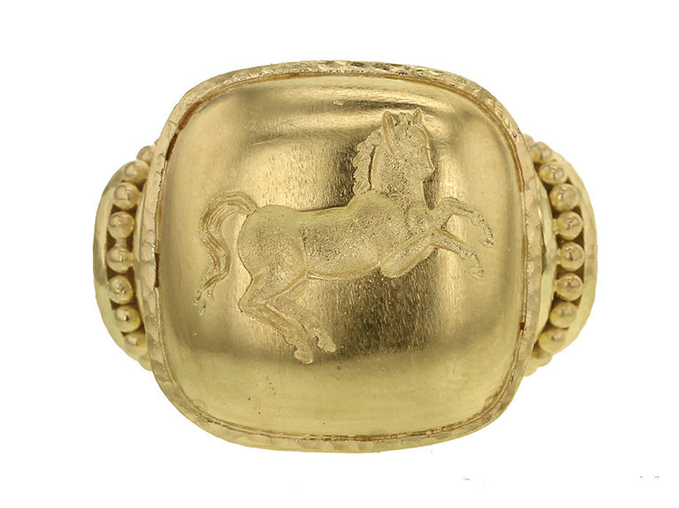 14k Yellow Gold .22 ct Diamond Horseshoe Ring Y1566AA | Joy Jewelers