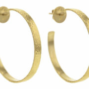 Elizabeth Locke Flat Ribbon Hammered Hoops with Post and Butterfly