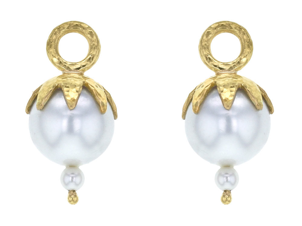 Small Provence Pearl Earring Charms - White Gold