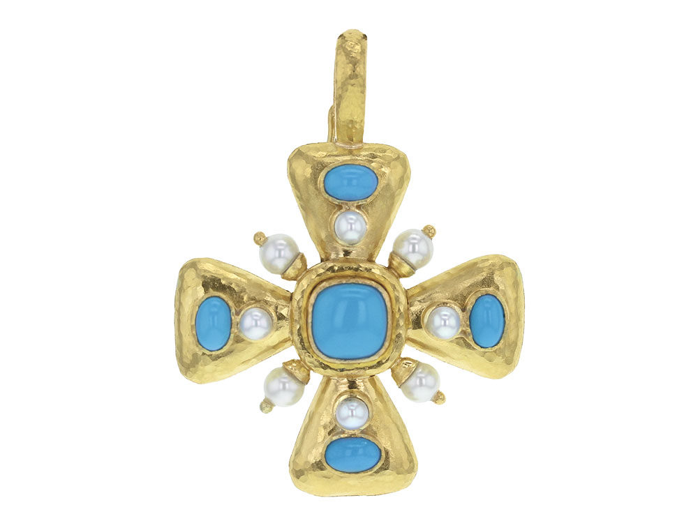 GOLDIE' Cross Necklace with Turquoise – Ibiza Passion