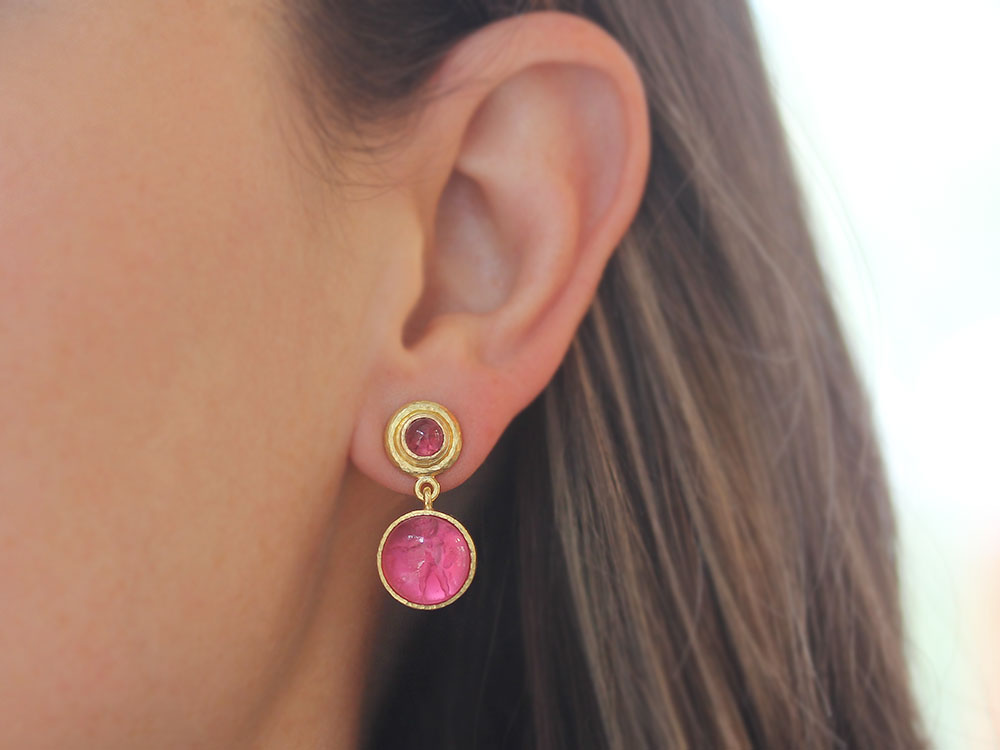 Pink Nevada Stained Glass Earrings